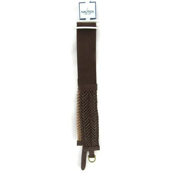 Nautica Belt Womens Accessories Braided Stretch Belt Brown Size Medium New - Picture 5 of 9